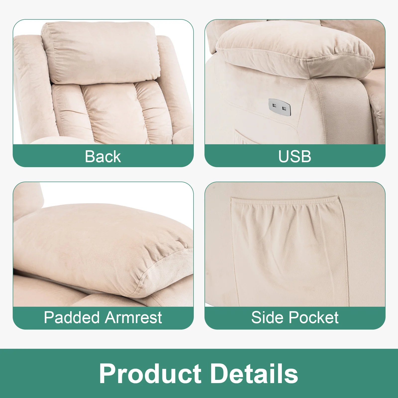 Recliner Chair 360 Swivel Massage Chair