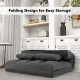 Floor Sofa Bed with 6 Positions Adjustable Backrest, Skin-friendly Velvet Cover