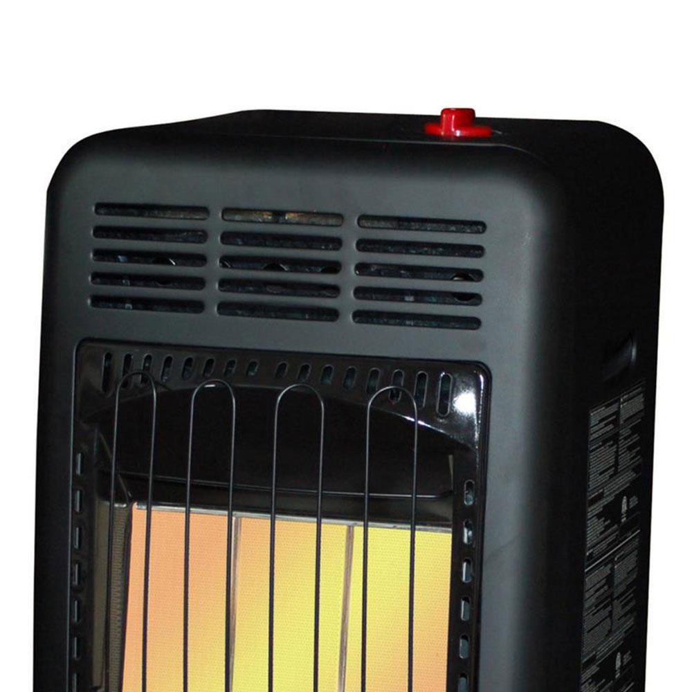 Portable Propane Radiant Heater by [Brand Name], 18,000 BTU, Outdoor Use, Includes Regulator & Hose, Safety Features, Mobile Cabinet Design