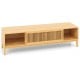Bamboo TV Stand for TVs up to 65 Inches with Sliding Slatted Doors