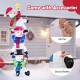 6 FT Pre-Lit Stacked Snowman Set with 155 LED Lights and Ground Stakes