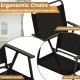 3 Pieces Patio Folding Conversation Chairs and Coffee Table