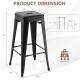 30 Inch Bar Stools Set of 4 with Square Seat and Handling Hole