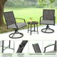 3 Piece Patio Swivel Chair Set with Soft Seat Cushions for Backyard