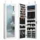 Door Hanging Mirror Jewelry Armoire with Full Length Mirror and 6 Drawers