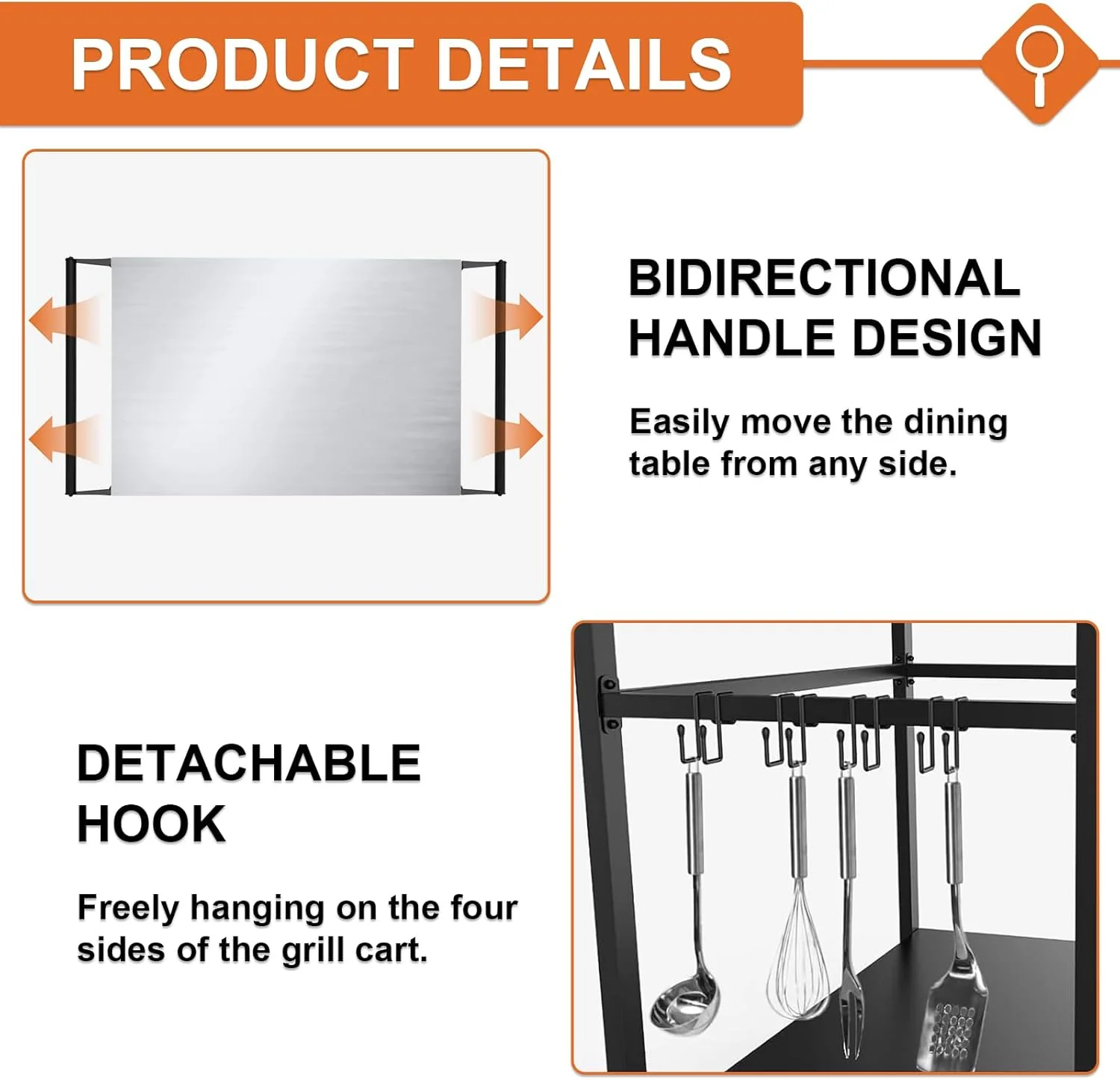 Versatile Stainless Steel Grill Table with Double Shelf | 20′′x32′′ Outdoor Cooking Cart