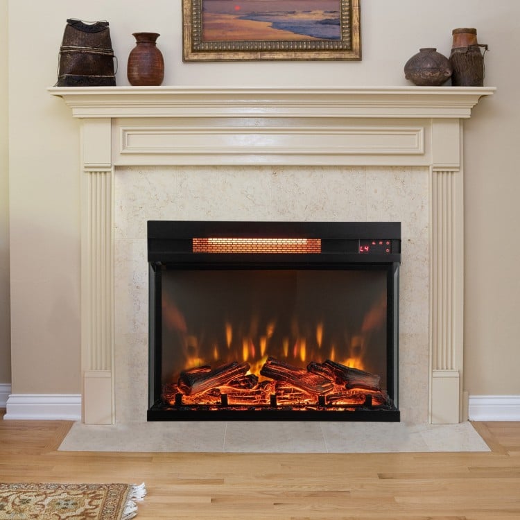23-inch 3-Sided Electric Fireplace Insert with Remote Control