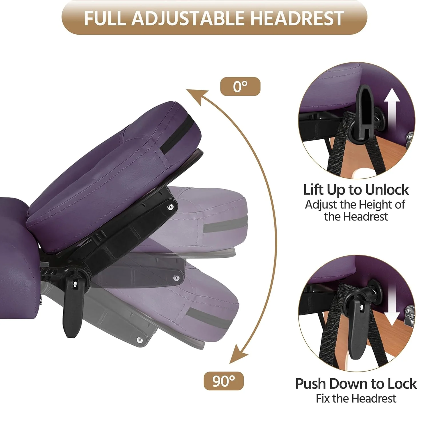 Yaheetech Massage Table Portable Lash Beds Spa Bed Massage Couch Foldable Spa Tables Adjustable 2 Fold with Non-Woven Bag 24 inch, Black