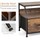 Dresser TV Stand with 2 Folding Fabric Drawers and Open Shelves
