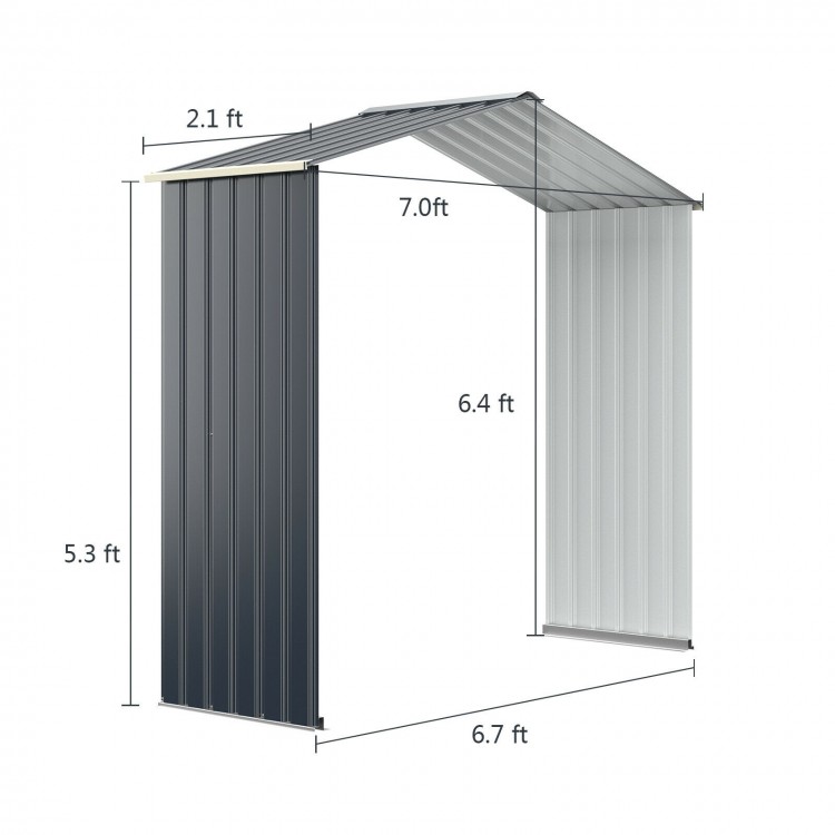 Outdoor Storage Shed Extension Kit for 7/9.1/11.2 Feet Shed Width