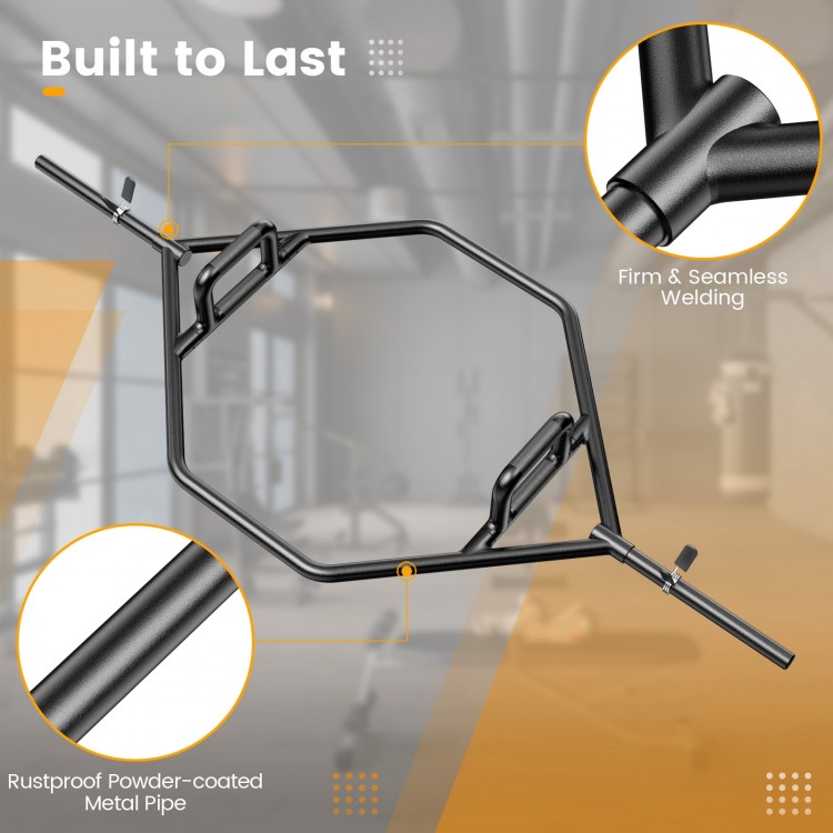 Olympic Hex Trap Bar with 2 Spring Collars and Foldable Handle
