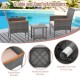 5 Pieces Patio Conversation Set with Soft Cushions and Ottomans