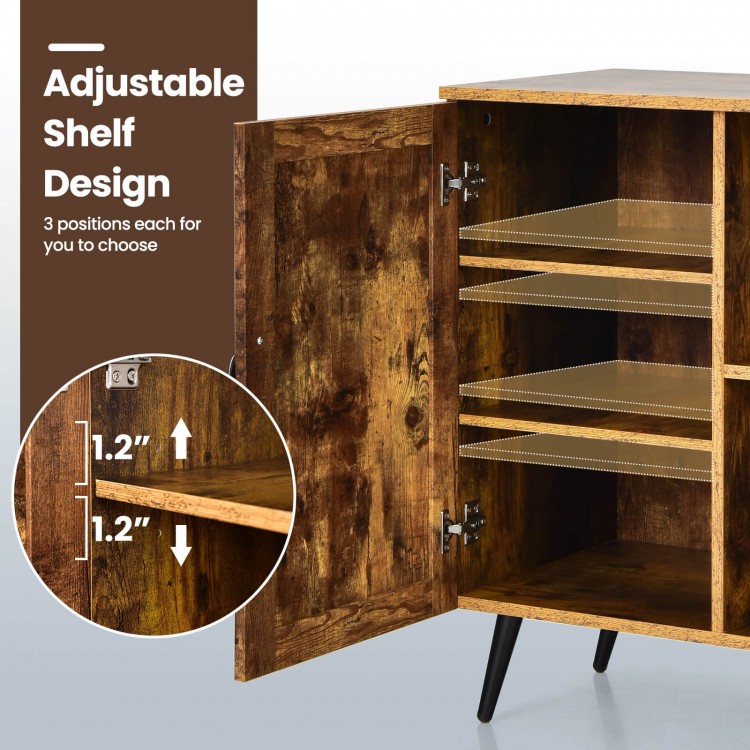 Mid-century Storage Cabinet with Single Door and Adjustable Shelves