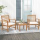 3 Pieces Outdoor Furniture Set with Soft Seat Cushions