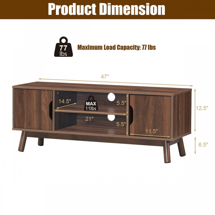 50 Inch Wood Media TV Stand with Storage Shelf