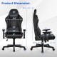 Adjustable 360° Swivel PU Gaming Chair with RGB LED Lights and Nylon Base