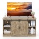 Sliding Barn Door TV Stand with Adjustable Shelves and Storage Cabinet