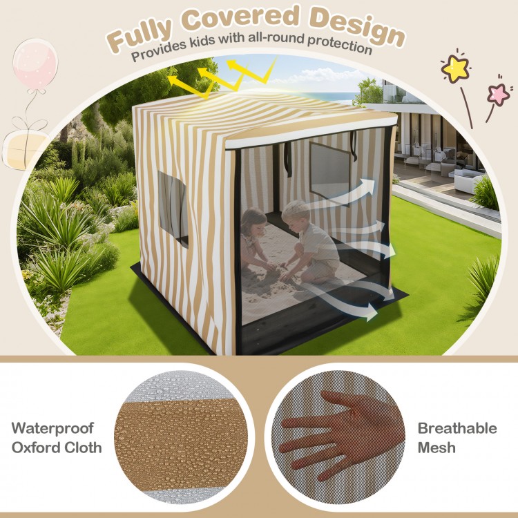 Wooden Sandbox with Canopy for Children 3+ Years Old