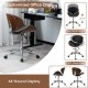 Adjustable Leather Office Chair Swivel Bentwood Desk Chair with Curved Seat