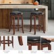 Bistro Leather Padded  Backless Swivel Bar stool