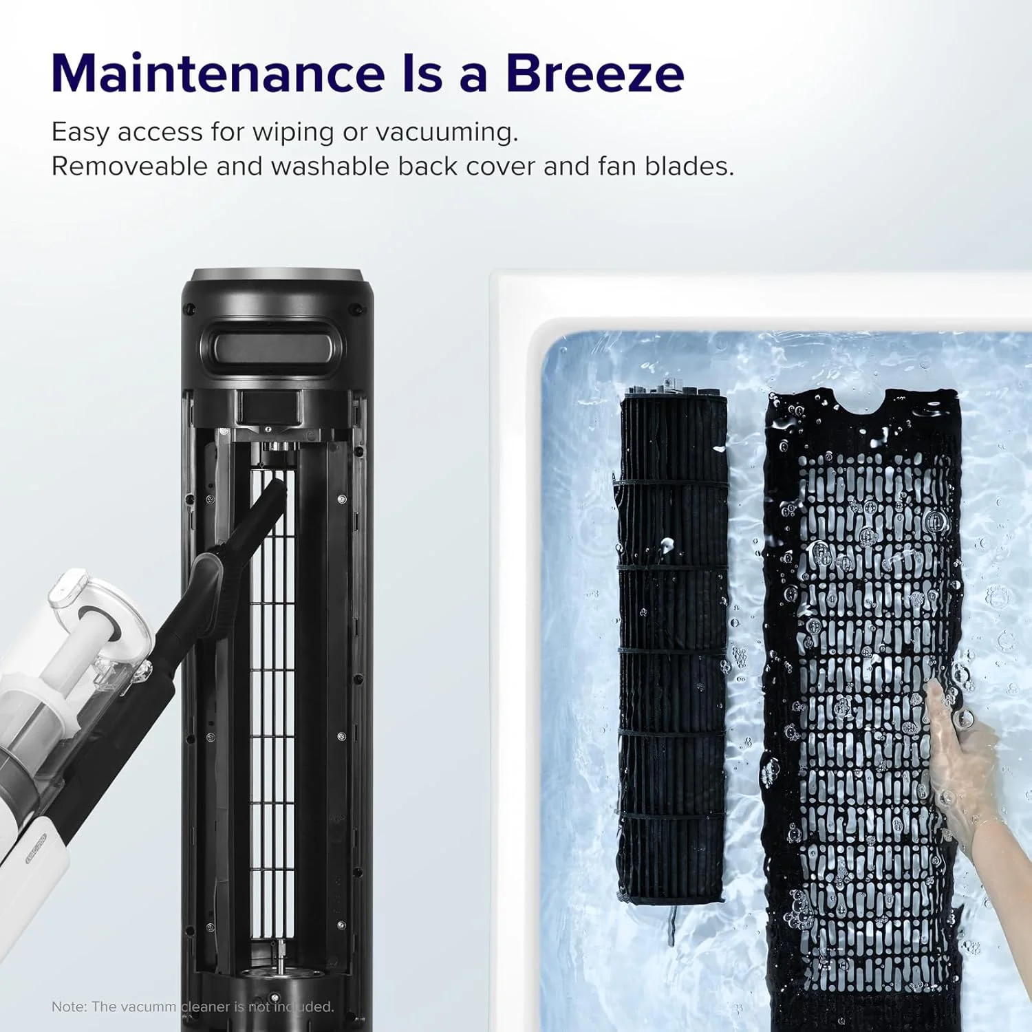 LEVOIT Tower Fan for Bedroom, Standing Fan with 28dB Quiet for Sleep, Remoter, 12H Timer, 25ft/s Velocity, 5 Speeds, 4 Modes, 90° Oscillation for Home, Office, Indoor, Bladeless 36 inch, White