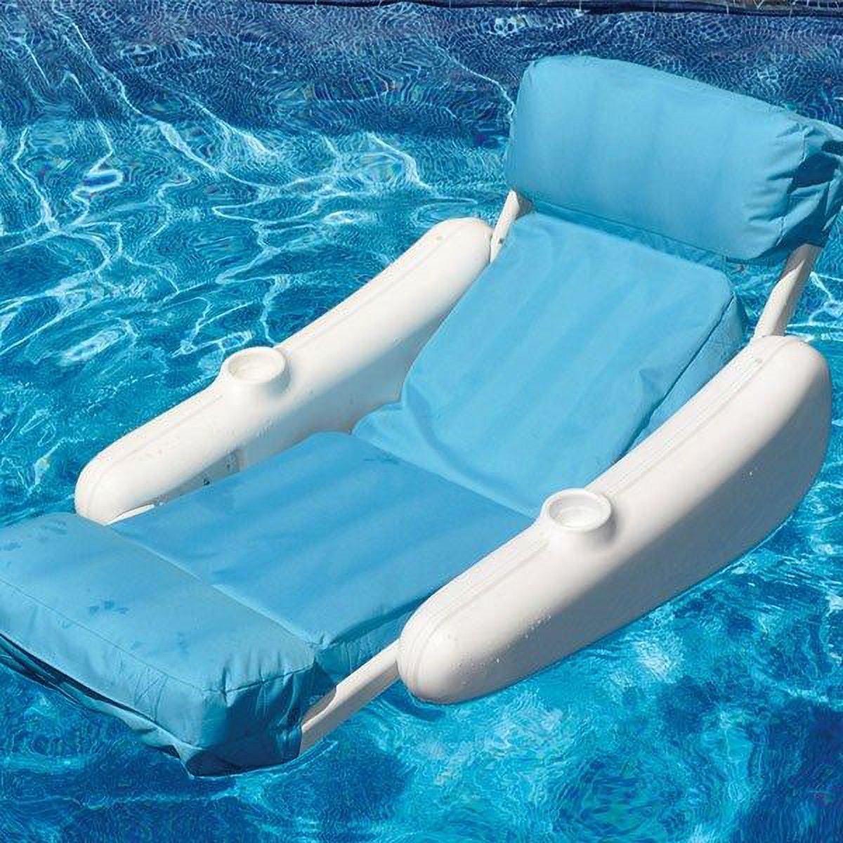 Swimline Sunchaser SunSoft Luxury Lounger Pool Float with Cushioned Comfort & Cupholders