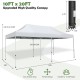 10 x 20 Ft Outdoor Pop-Up Patio Folding Canopy Tent with ONE-BUTTON SETUP