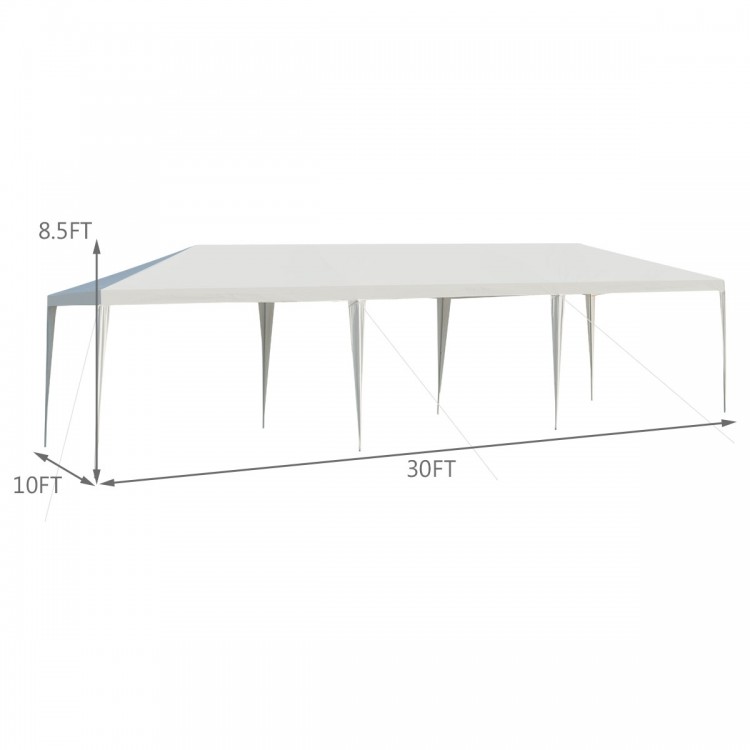 10 x 30 Feet Gazebo Canopy Tent with Connection Stakes and Wind Ropes