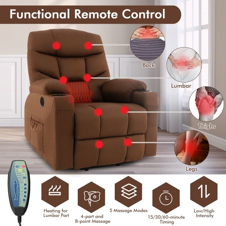 Electric Power Lift Recliner Chair with Vibration Massage and Lumbar Heat