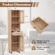 67 Inch Tall Bathroom Cabinet PE Rattan Floor Cabinet with 2 Doors
