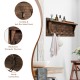 24 Inch Entryway Wall Mounted Coat Rack with Shelf and 5 Hooks