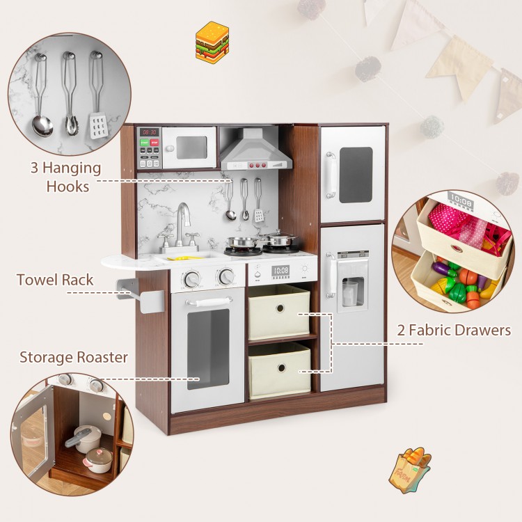 Kids Modern Toy Kitchen Playset with Attractive Lights and Sounds