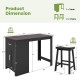 3-Piece Bar Table Set for 2 with 2 Saddle Stools for Dining Room
