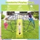 13.3 FT Climbing Dome Geometric Dome Climber with Extended Wavy Slide and 2 Rest Platforms