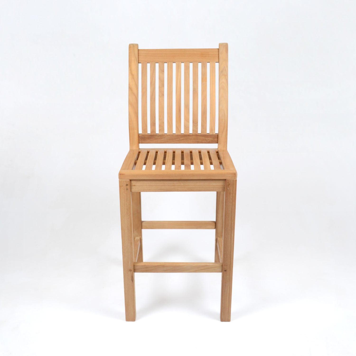 Tortuga Outdoor Jakarta Teak Bar Chair Set of 2 – Durable, Eco-Friendly, Smooth Finish