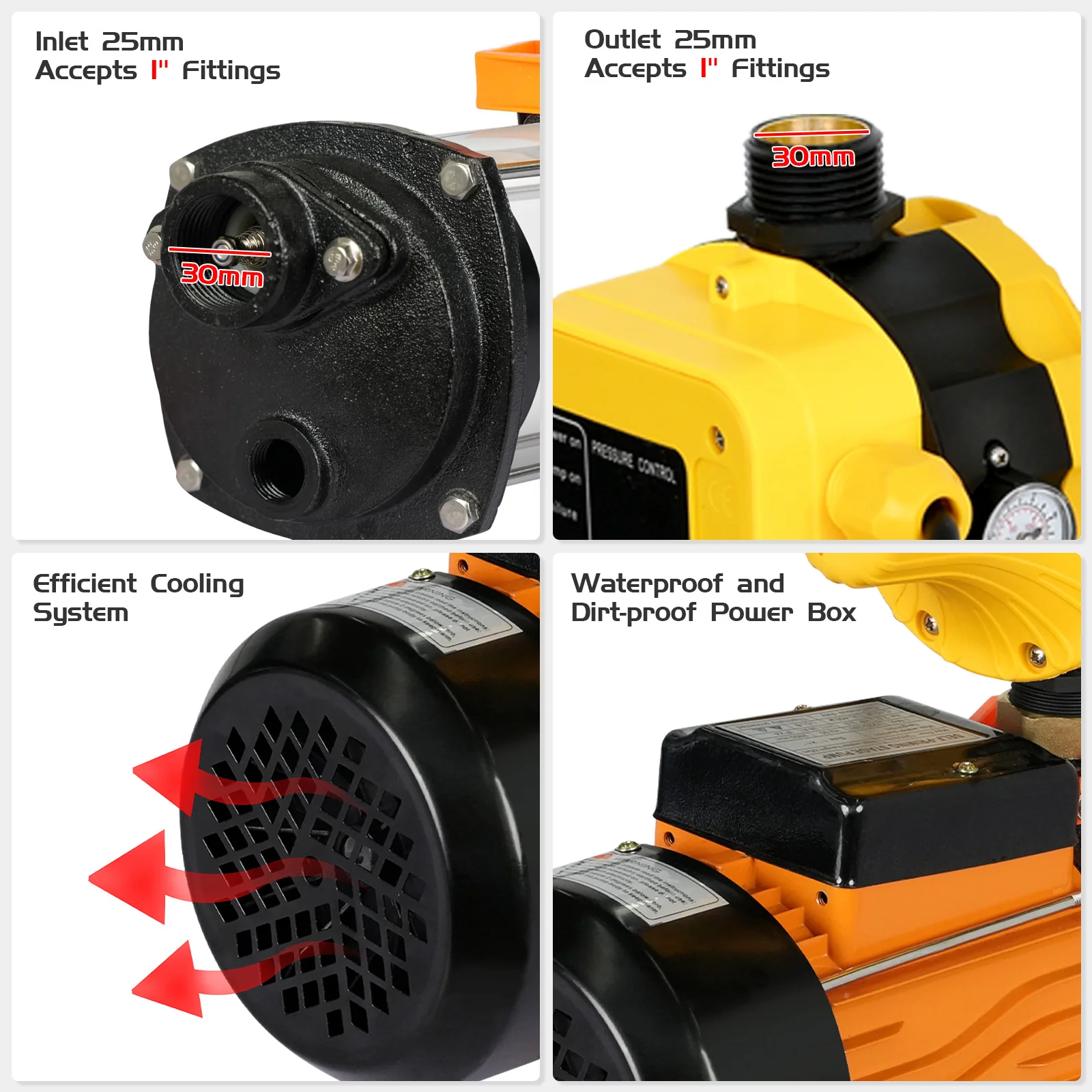 2500W Water Pump With Pressure Controller