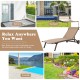 Patio Heavy-Duty Adjustable Chaise Lounge Chair with Canopy Cup holder and Wheels