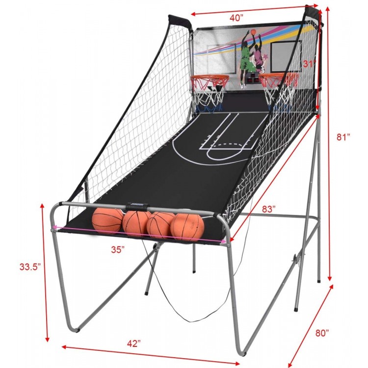 Indoor Double Electronic Basketball Game with 4 Balls