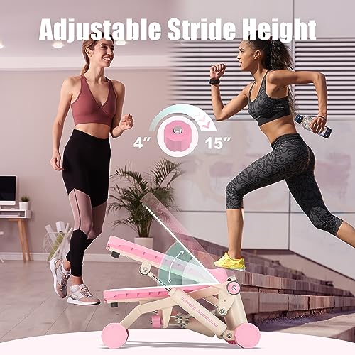 FLYBIRD Stair Stepper with Resistance Bands, Compact Cardio Equipment for Full Body Workout, Supports 330 lbs