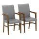 Upholstered Accent Chairs Set of 2 with High Back and Solid Wooden Frame