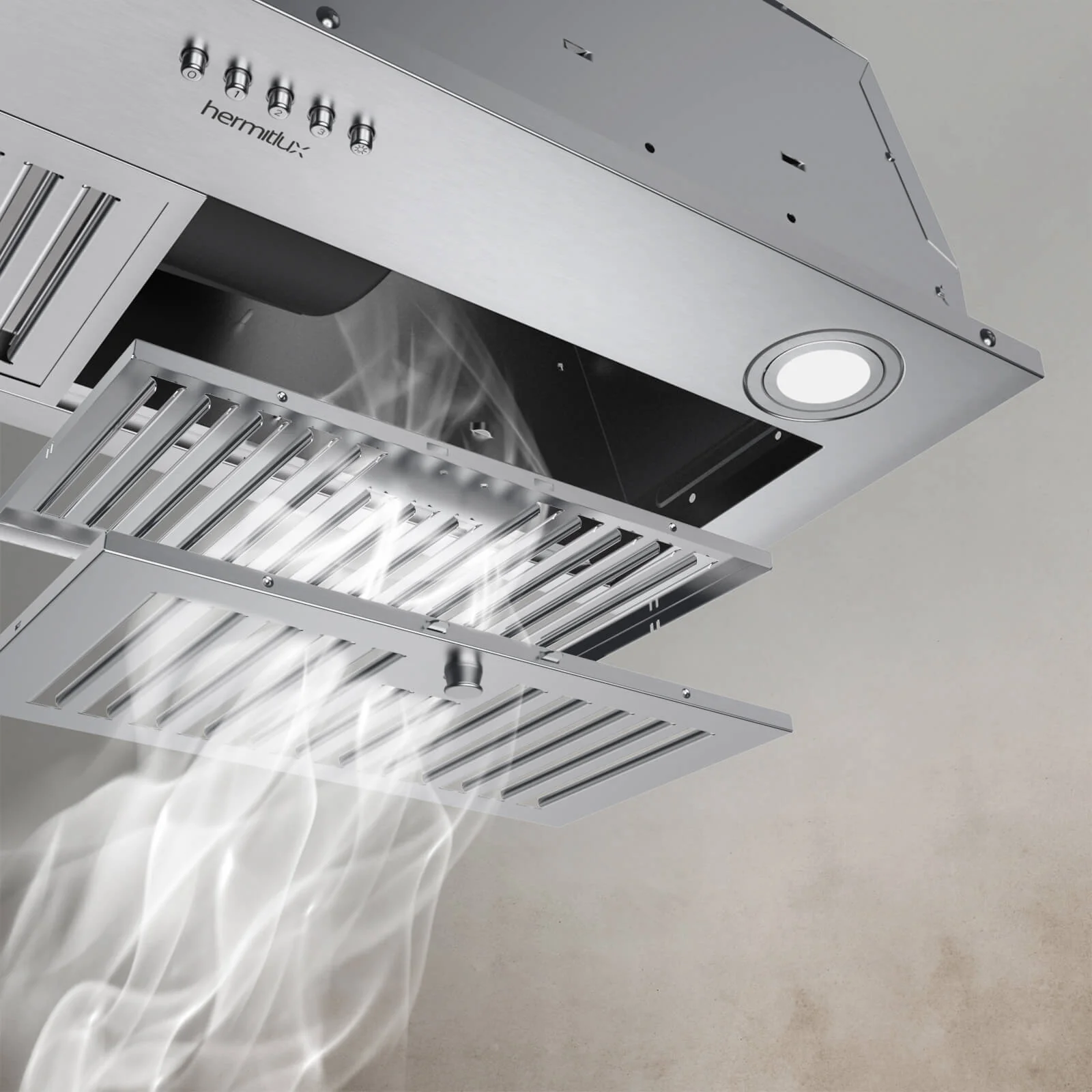 hermitlux 30′′ Insert Range Hood HMX-USB13G70-AC, 600 CFM, 3-Speed, LED Light, Ducted/Ductless, Stainless Steel