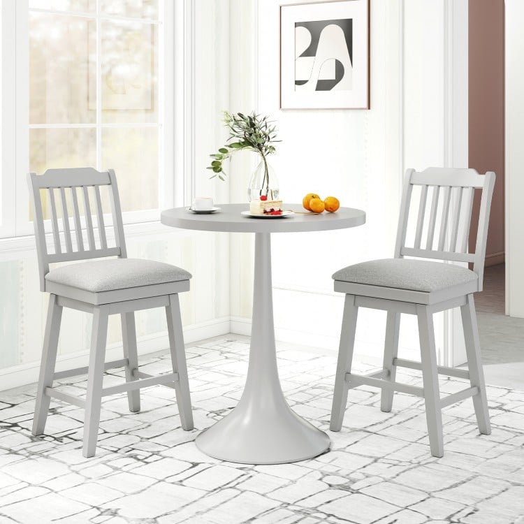 25 inch Modern Bar Stools Set of 2 with Upholstered Swivel Seat