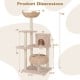 59 Inches Cattail Cat Tower with Sisal Scratching Posts and Soft Hammock