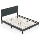 Queen Size Upholstered Bed Frame Linen Platform Bed