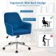Velvet Desk Chair with Adjustable Swivel and Removable Cushion