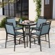 Outdoor Counter Stools Set of 2 Heavy-Duty Barstools with Footrest and Armrests