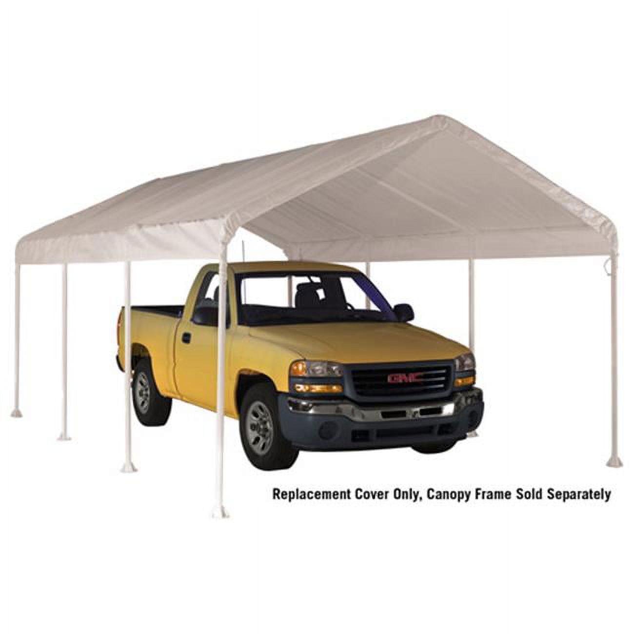 ShelterLogic Supermax 10×20 ft Waterproof Canopy Replacement Cover, UV Protected, White (Frame Not Included)