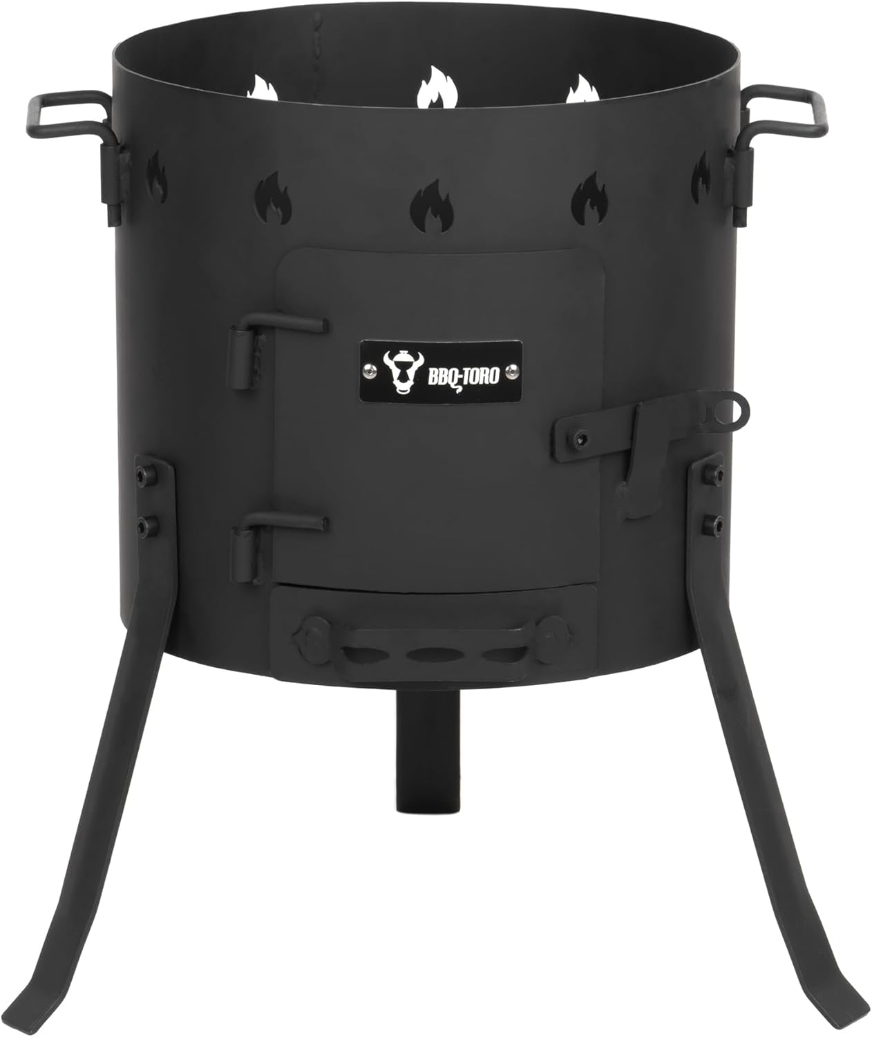 BBQ-Toro Støbejern Kazan 16 liter med Kazan-ovn Ø 40 cm | XXL støbejernsgryde med låg, støbejernspande | goulashkedel, ildkedel, udendørs ovn | Brandeovn, gryderet, bålsted, Utschak