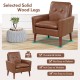 Modern PU Leather Accent Chair with Solid Wood Legs