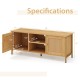 Boho TV Stand for TV up to 55 Inches with Faux Rattan Door